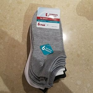 6 pack brand new famous footwear no show socks